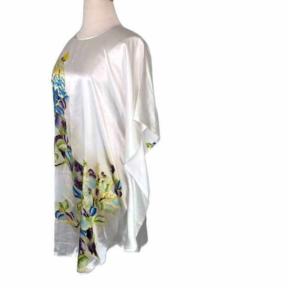 Coastal Grandmother Ledamon Silk Kaftan L - Picture 9 of 10